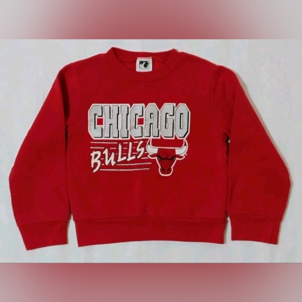Vintage 90s Jog Togs Chicago Bulls Crewneck Sweater Kids Size 5-6 Medium